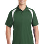 Sport-Tek Mens Dry Zone Moisture Wicking Short Sleeve Polo Shirt - Forest Green/White