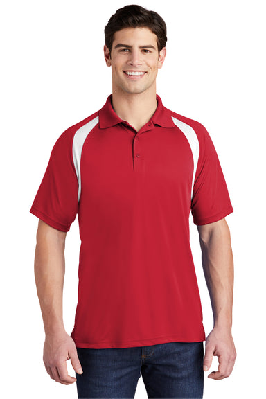 Sport-Tek T476 Mens Dry Zone Moisture Wicking Short Sleeve Polo Shirt Red Front