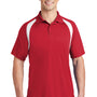 Sport-Tek Mens Dry Zone Moisture Wicking Short Sleeve Polo Shirt - True Red/White
