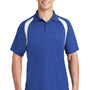 Sport-Tek Mens Dry Zone Moisture Wicking Short Sleeve Polo Shirt - True Royal Blue/White