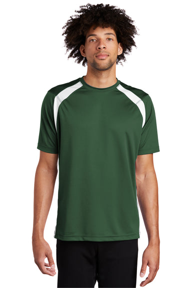 Sport-Tek T478 Mens Dry Zone Moisture Wicking Short Sleeve Crewneck T-Shirt Forest Green Front