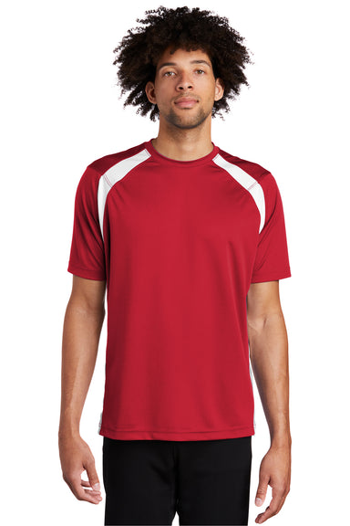 Sport-Tek T478 Mens Dry Zone Moisture Wicking Short Sleeve Crewneck T-Shirt Red Front