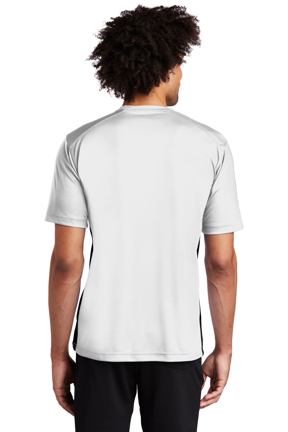 Sport-Tek T478 Mens Dry Zone Moisture Wicking Short Sleeve Crewneck T-Shirt White Back
