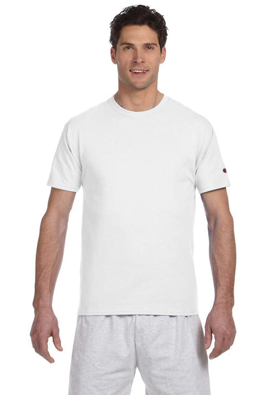 Champion T525C Mens Short Sleeve Crewneck T-Shirt White Front