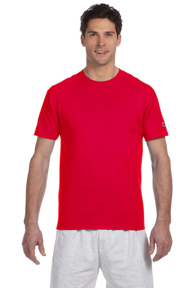 Champion T525C Mens Short Sleeve Crewneck T-Shirt Red Front