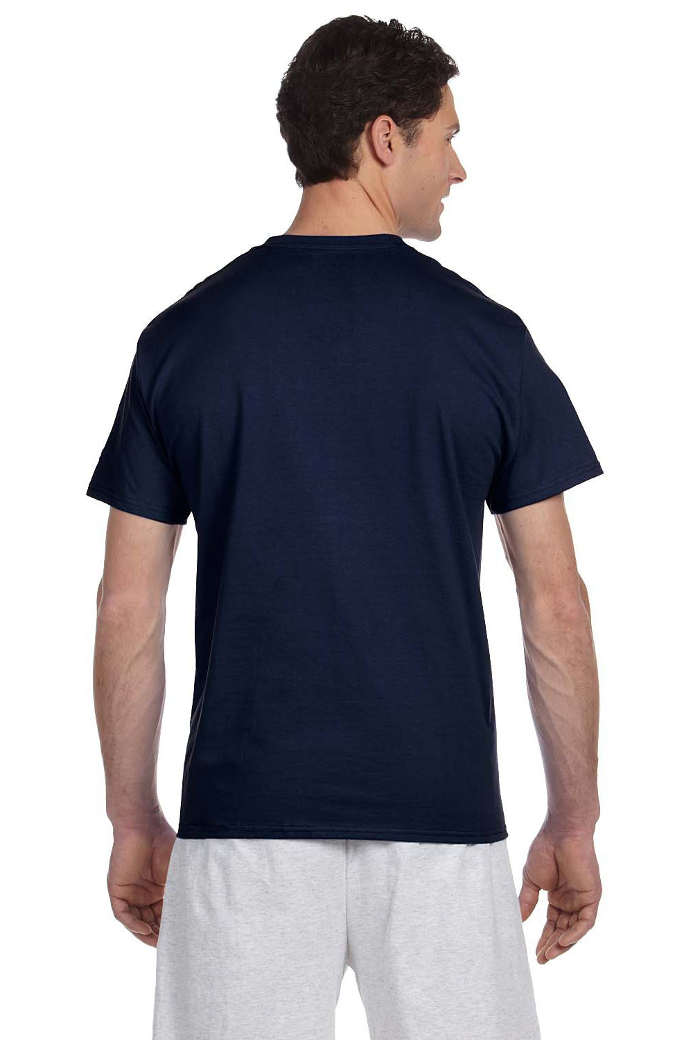 Champion T525C Mens Short Sleeve Crewneck T-Shirt Navy Blue Back