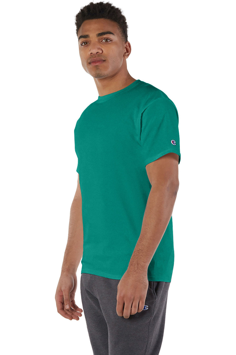 Champion T425/T525C Mens Short Sleeve Crewneck T-Shirt Emerald Green 3Q