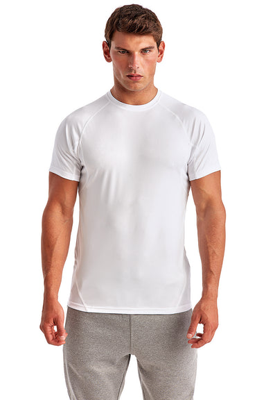 TriDri TD011 Mens Panelled Tech Moisture Wicking Short Sleeve Crewneck T-Shirt White Front