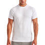 TriDri Mens Paneled Tech Moisture Wicking Short Sleeve Crewneck T-Shirt - White
