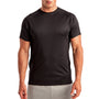 TriDri Mens Panelled Tech Moisture Wicking Short Sleeve Crewneck T-Shirt - Black