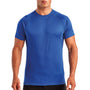TriDri Mens Paneled Tech Moisture Wicking Short Sleeve Crewneck T-Shirt - Royal Blue