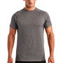 TriDri Mens Panelled Tech Moisture Wicking Short Sleeve Crewneck T-Shirt - Black Melange
