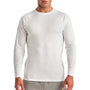 TriDri Mens Paneled Tech Moisture Wicking Long Sleeve Crewneck T-Shirt - White