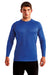 TriDri TD050 Mens Panelled Tech Moisture Wicking Long Sleeve Crewneck T-Shirt Royal Blue Front