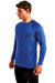 TriDri TD050 Mens Panelled Tech Moisture Wicking Long Sleeve Crewneck T-Shirt Royal Blue 3Q