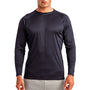 TriDri Mens Panelled Tech Moisture Wicking Long Sleeve Crewneck T-Shirt - French Navy Blue