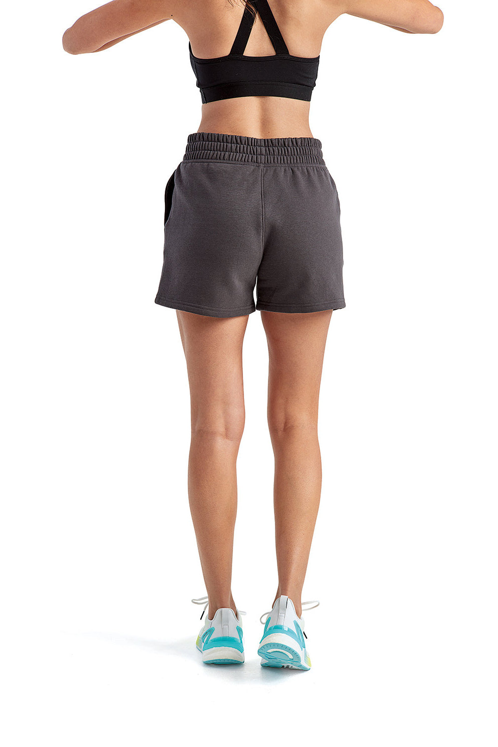TriDri TD062 Womens Maria Jogger Shorts w/ Pockets Charcoal Grey Back