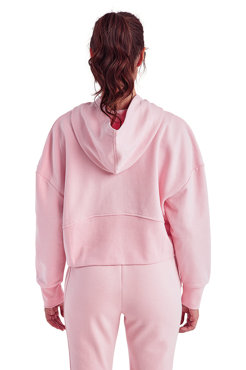 TriDri TD077 Womens Alice 1/4 Zip Hooded Sweatshirt Hoodie Light Pink Back