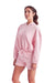 TriDri TD085 Womens Maria Cropped Hooded Sweatshirt Hoodie Light Pink 3Q