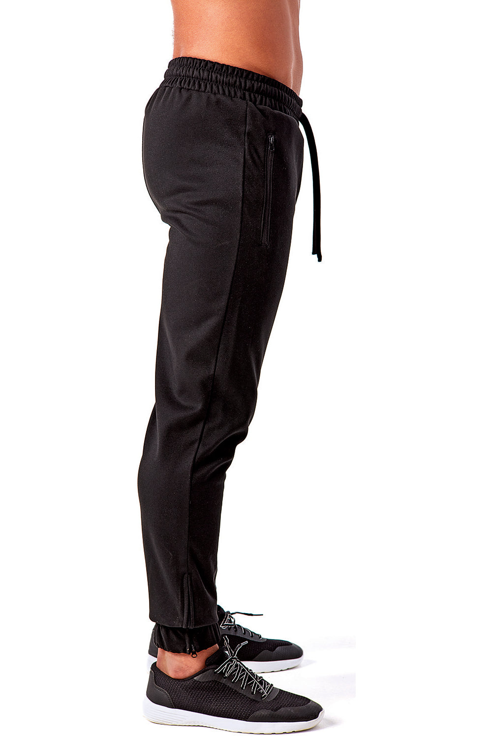 TriDri TD449 Mens Moisture Wicking Jogger Sweatpants w/ Pockets Black Side