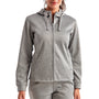 TriDri Womens Moisture Wicking Full Zip Hooded Sweatshirt Hoodie - Grey Melange