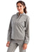 TriDri TD498 Womens Moisture Wicking Full Zip Hooded Sweatshirt Hoodie Grey Melange 3Q