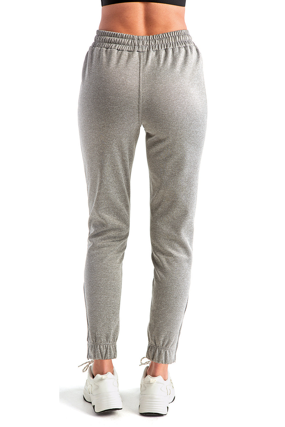 TriDri TD499 Womens Moisture Wicking Jogger Sweatpants w/ Pockets Grey Melange Back