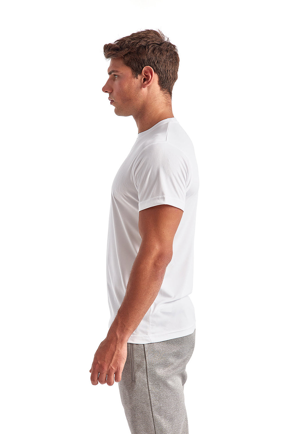 TriDri TD501 Mens Moisture Wicking Short Sleeve Crewneck T-Shirt White Side