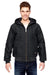Dickies TJ718 Mens Water Resistant Duck Cloth Full Zip Hooded Jacket Black Front