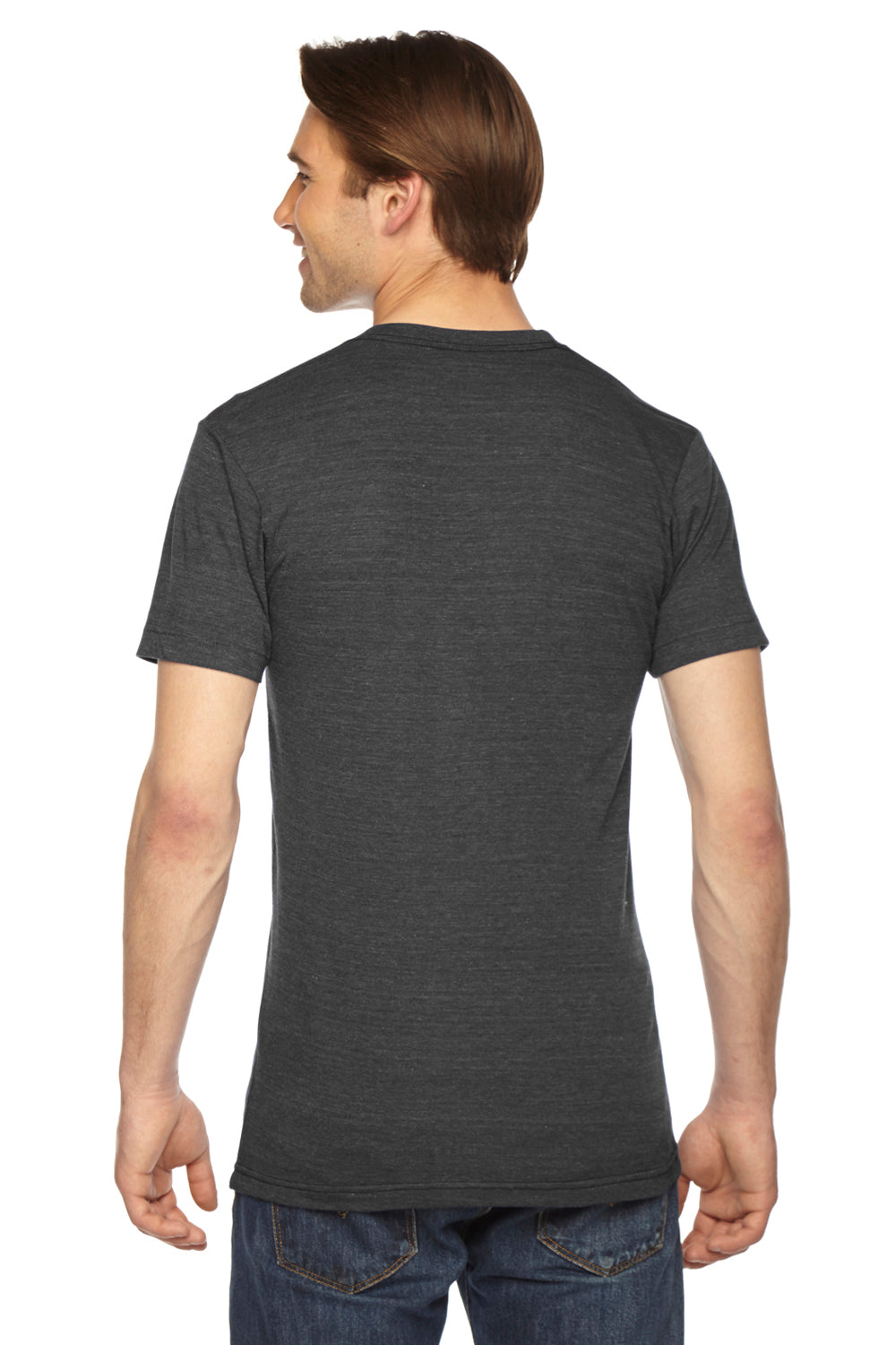 American Apparel TR401 Mens USA Made Track Short Sleeve Crewneck T-Shirt Black Back