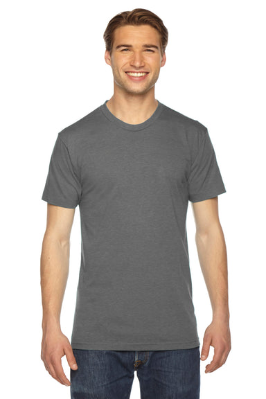 American Apparel TR401 Mens USA Made Track Short Sleeve Crewneck T-Shirt Athletic Grey Front