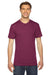 American Apparel TR401W Mens Track Short Sleeve Crewneck T-Shirt Cranberry Red Front