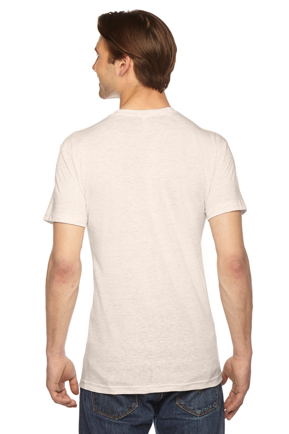 American Apparel TR401W Mens Track Short Sleeve Crewneck T-Shirt Oatmeal Back