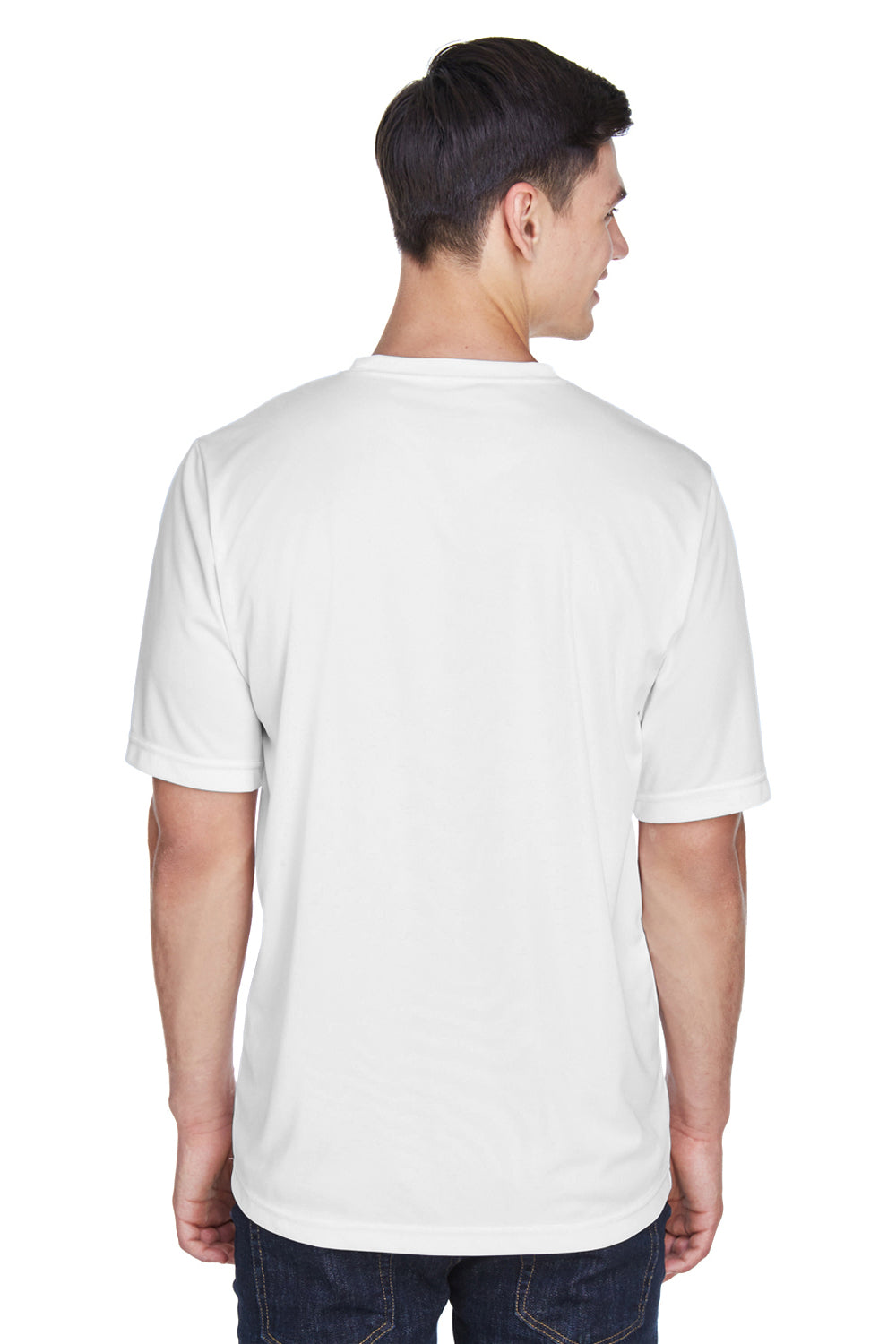 Team 365 TT11 Mens Zone Performance Moisture Wicking Short Sleeve Crewneck T-Shirt White Back