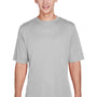 Team 365 Mens Zone Performance Moisture Wicking Short Sleeve Crewneck T-Shirt - Silver Grey