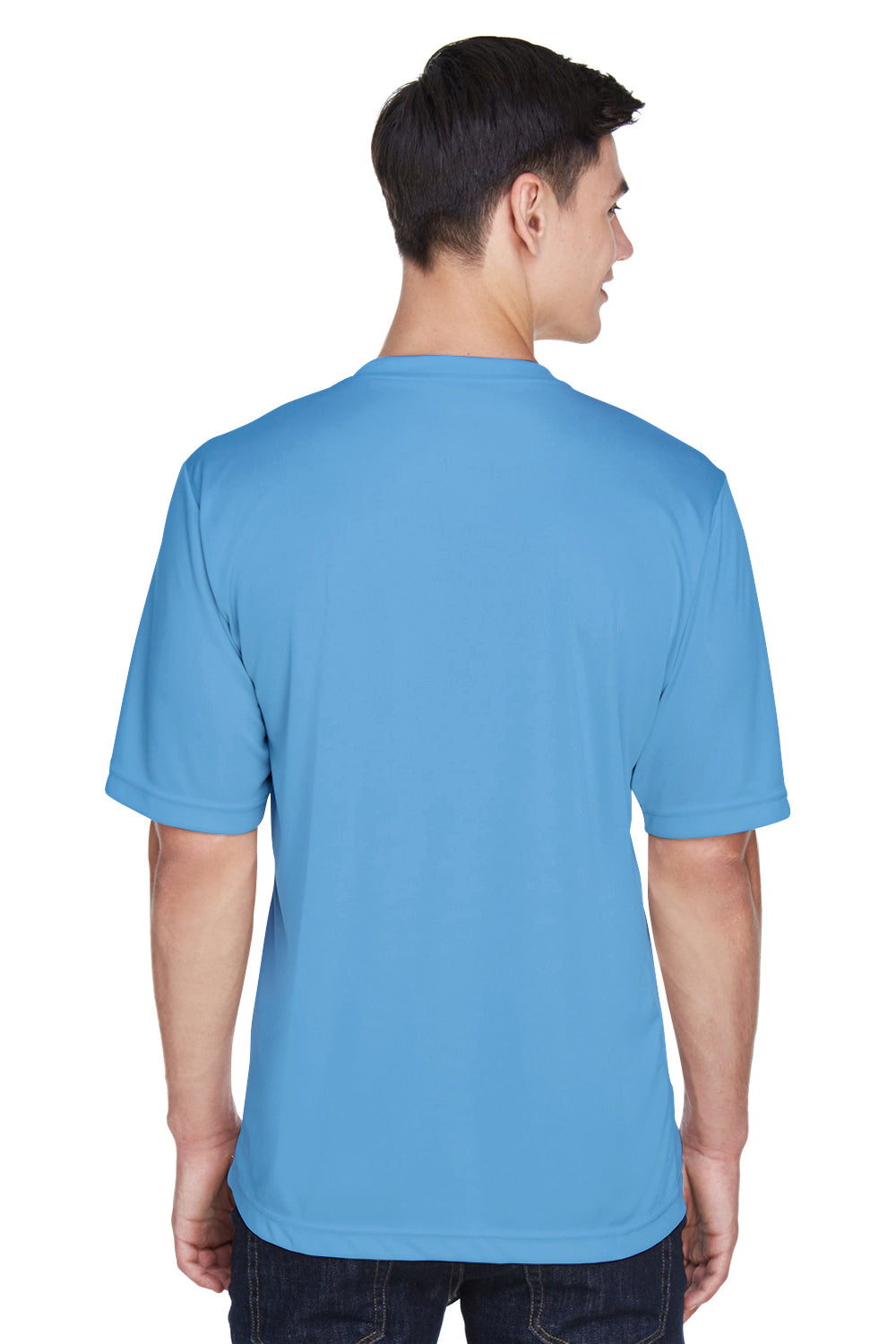 Team 365 TT11 Mens Zone Performance Moisture Wicking Short Sleeve Crewneck T-Shirt Light Blue Back