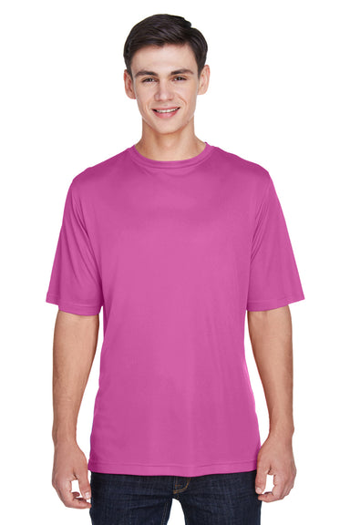 Team 365 TT11 Mens Zone Performance Moisture Wicking Short Sleeve Crewneck T-Shirt Charity Pink Front