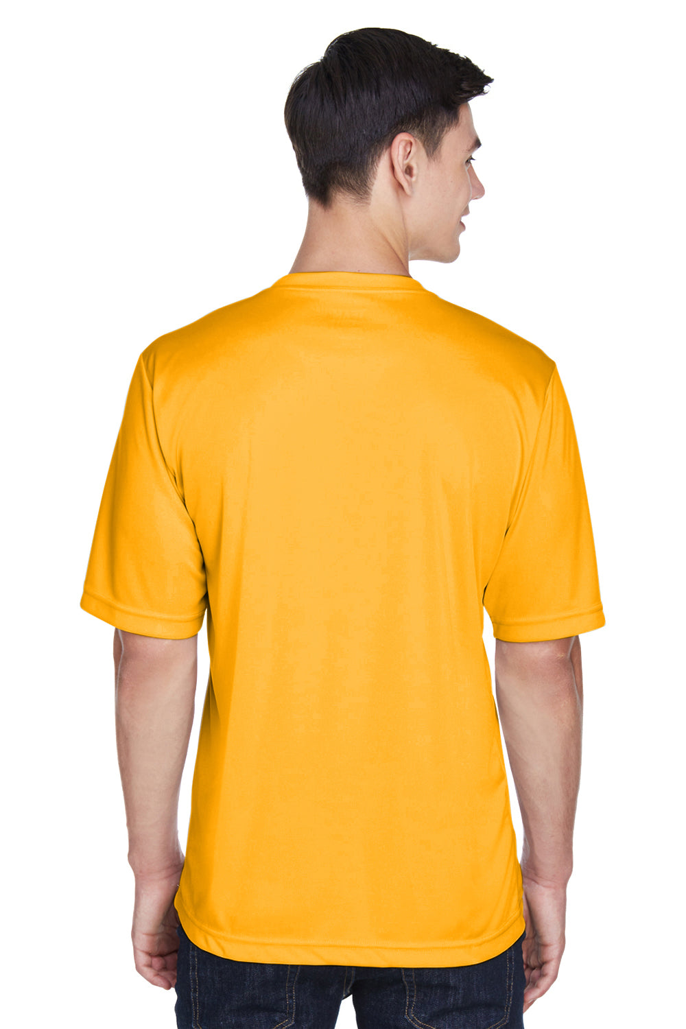 Team 365 TT11 Mens Zone Performance Moisture Wicking Short Sleeve Crewneck T-Shirt Gold Back