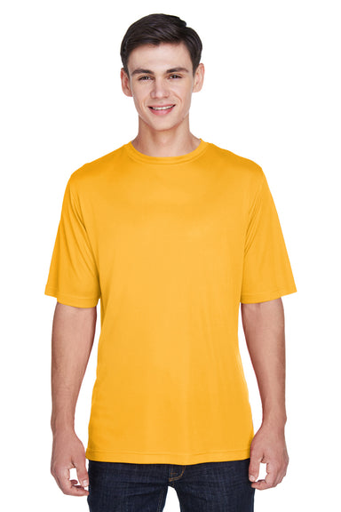 Team 365 TT11 Mens Zone Performance Moisture Wicking Short Sleeve Crewneck T-Shirt Gold Front