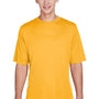 Team 365 Mens Zone Performance Moisture Wicking Short Sleeve Crewneck T-Shirt - Athletic Gold
