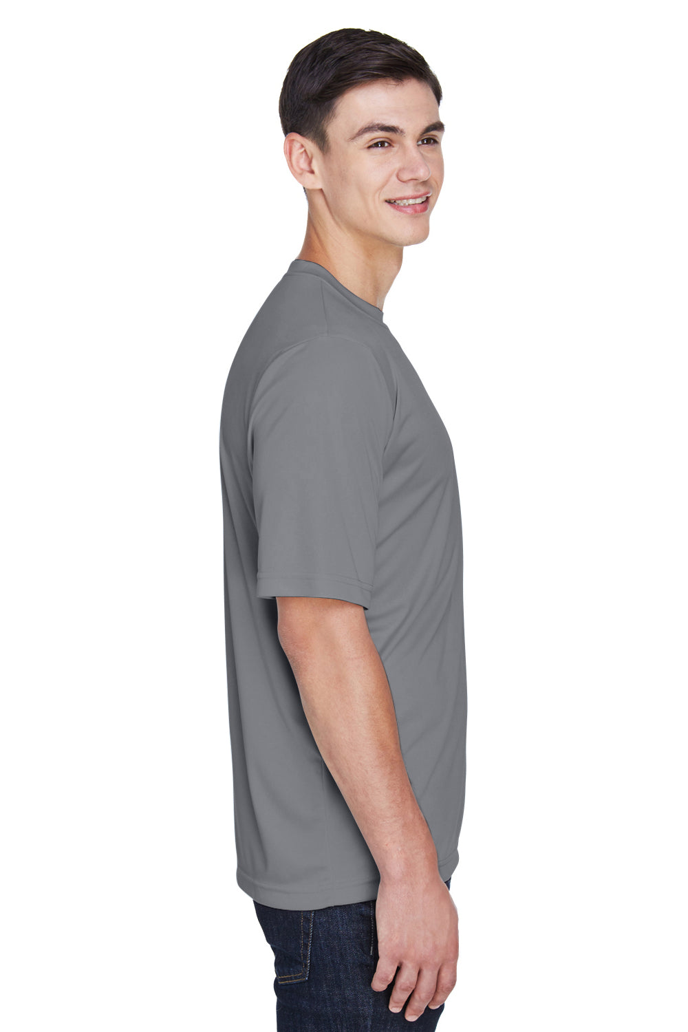 Team 365 TT11 Mens Zone Performance Moisture Wicking Short Sleeve Crewneck T-Shirt Graphite Grey Side