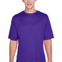 Team 365 Mens Zone Performance Moisture Wicking Short Sleeve Crewneck T-Shirt - Purple