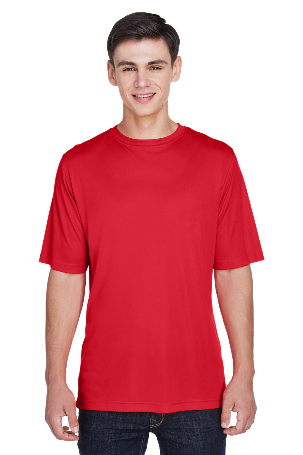 Team 365 TT11 Mens Zone Performance Moisture Wicking Short Sleeve Crewneck T-Shirt Red Front