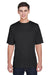 Team 365 TT11 Mens Zone Performance Moisture Wicking Short Sleeve Crewneck T-Shirt Black Front