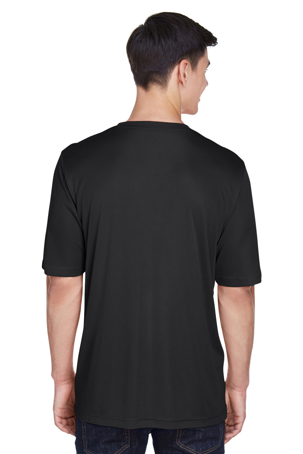 Team 365 TT11 Mens Zone Performance Moisture Wicking Short Sleeve Crewneck T-Shirt Black Back