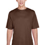 Team 365 Mens Zone Performance Moisture Wicking Short Sleeve Crewneck T-Shirt - Dark Brown
