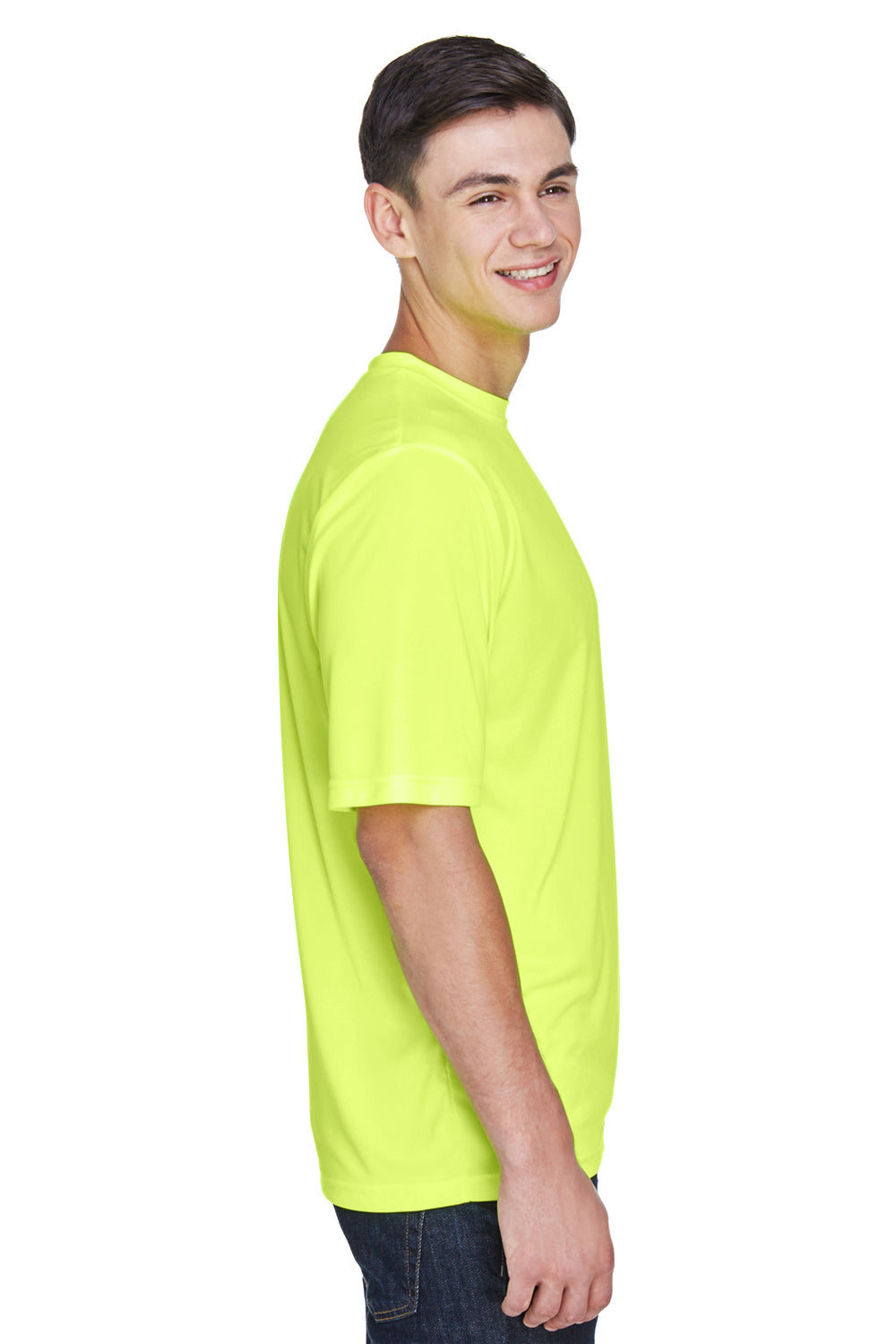 Team 365 TT11 Mens Zone Performance Moisture Wicking Short Sleeve Crewneck T-Shirt Safety Yellow Side