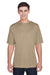 Team 365 TT11 Mens Zone Performance Moisture Wicking Short Sleeve Crewneck T-Shirt Desert Khaki Front