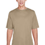 Team 365 Mens Zone Performance Moisture Wicking Short Sleeve Crewneck T-Shirt - Desert Khaki