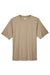 Team 365 TT11 Mens Zone Performance Moisture Wicking Short Sleeve Crewneck T-Shirt Desert Khaki Flat Front